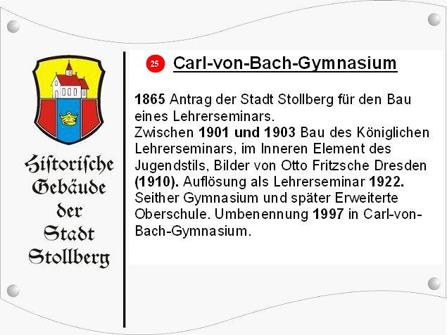 Carl-von-Bach-Gymnasium Schild