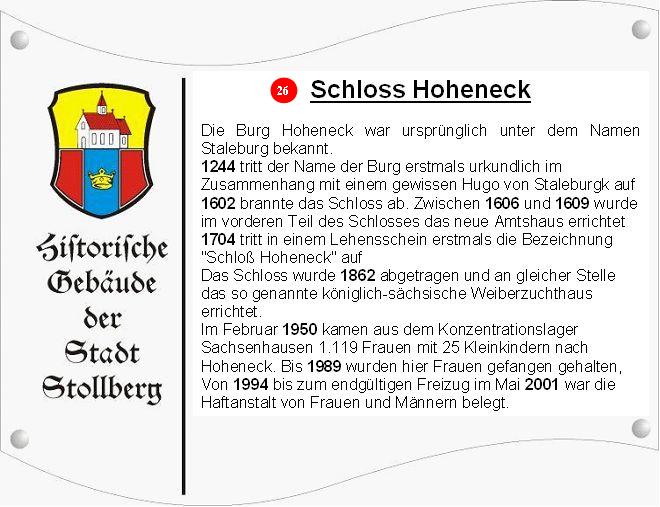 Schloss Hoheneck Schild