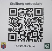 QR-Code auf Schild Stollberg Entdecken