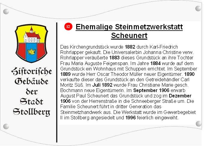 Ehemalige Steinmetzwerkstatt Scheunert Schild